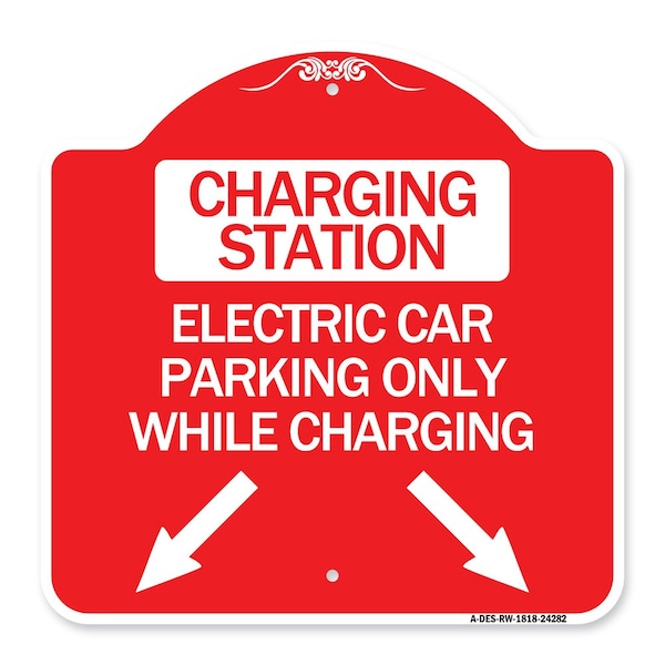 Charging Station Electric Car Parking Only While Charging with Left and Right Down Po, RW-1818-24282